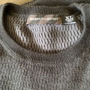 Grey/Black Modern Amusement Crewneck Sweater